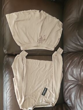 a new day Beige Off-Shoulder Long Sleeve Crop Top